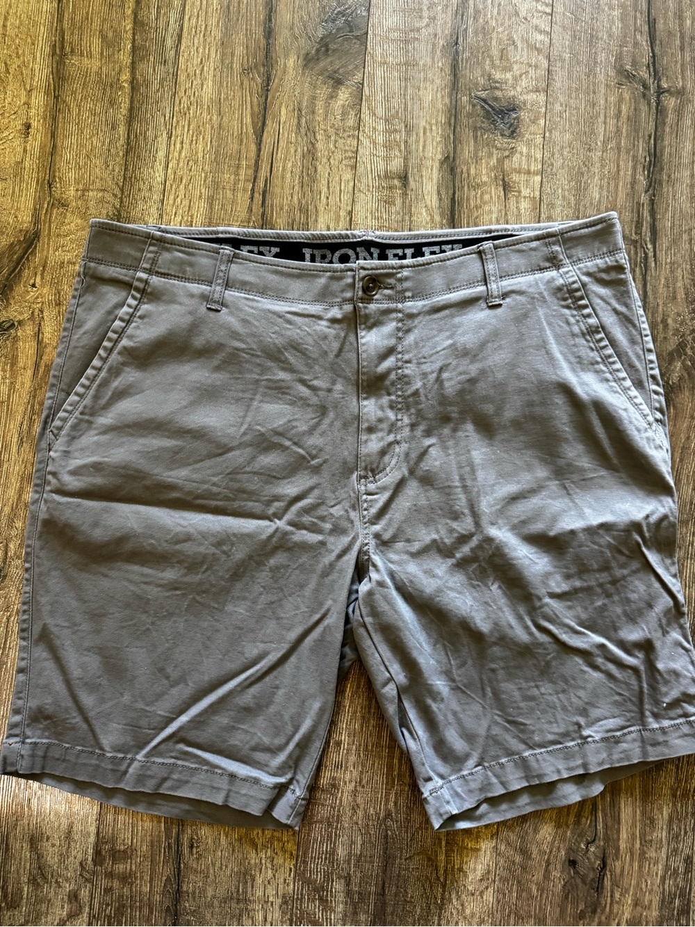 Iron Flex Gray Men’s Cotton Chino Shorts Size 40